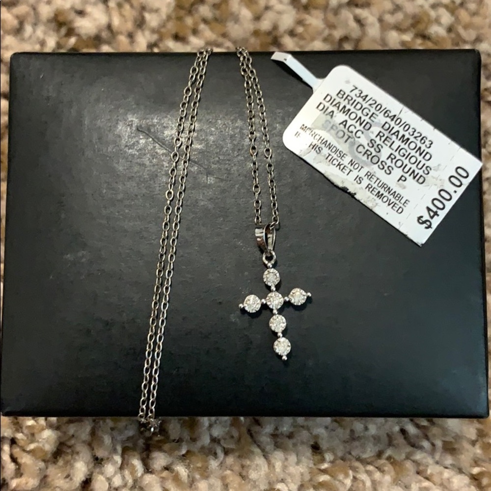 Diamond cross necklace